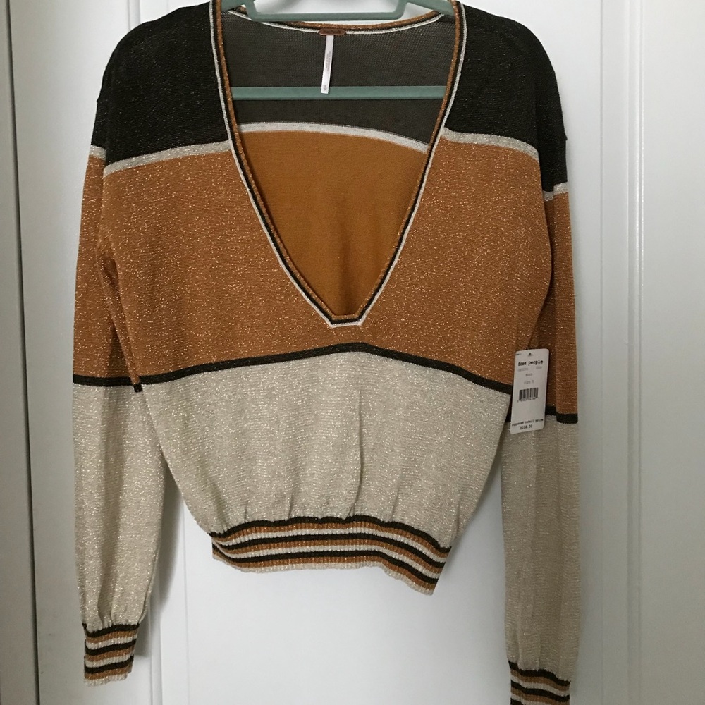 Free People glitter striped sweater